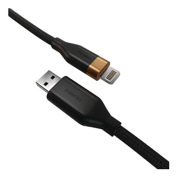 Cable Duracell USB-A a Lightning 15 W 2 m Negro