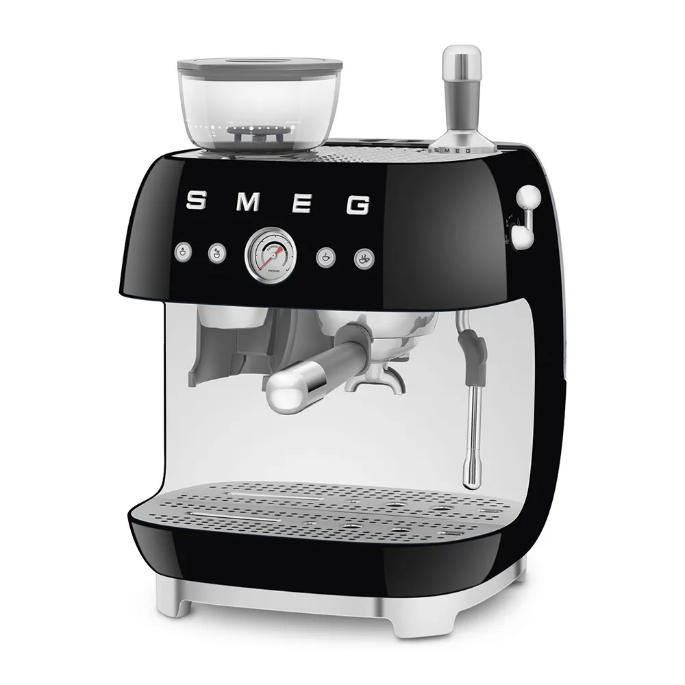 SMEG ESPRESSO MACHINE 50'STYLE WITH INTEGRATED GRINDER BLACK EGF03BLEU