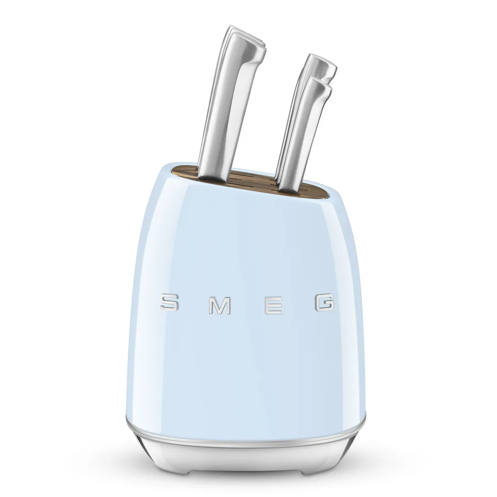 SMEG KNIFE BLOCK 50's STYLE PASTEL BLUE KBSF02PB