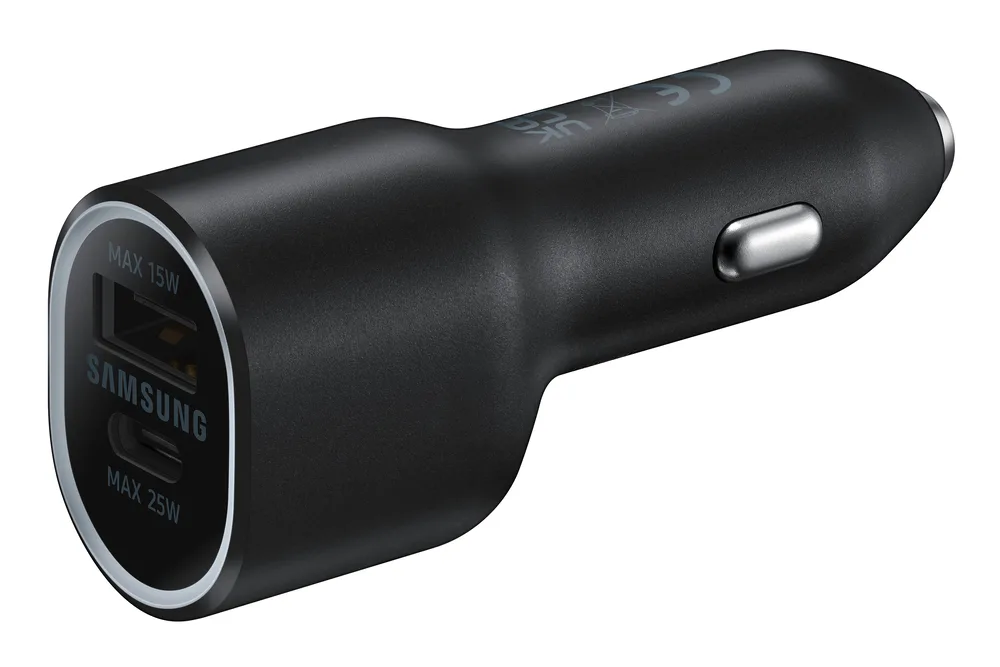SAMSUNG POWER CAR CHARGER DUAL USB-C 25W + USB 15W BLACK EP-L4020NBEGEU